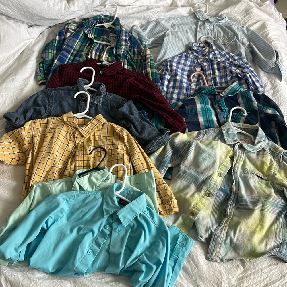 10 button down (mostly plaid shirts) 3t